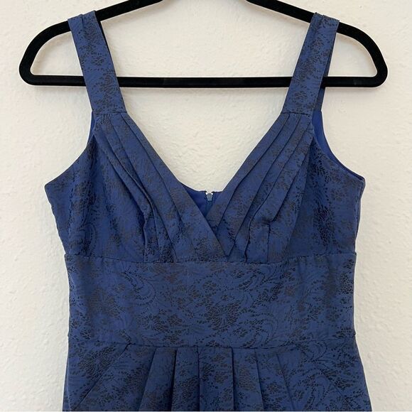 Bisou Bisou Navy Blue Sleeveless Derp V-neck Mini Cocktail Dress Size 4 - Picture 2 of 10